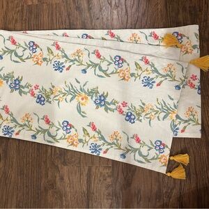 Floral Table Runner with Tassels